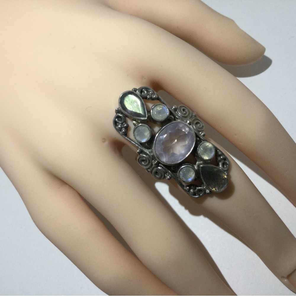 925 Silver Gemstone Ring - image 1